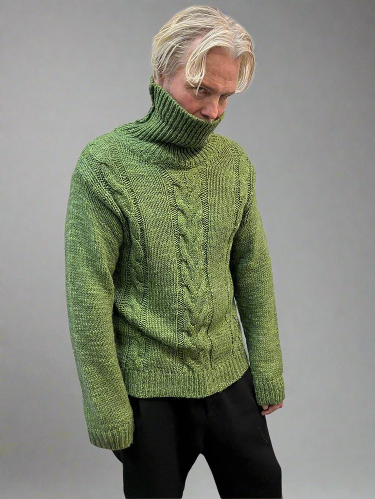 XM Sweter Zielony Z Golfem 1S1010B