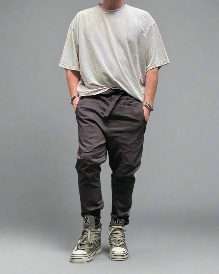 SPODNIE ROBBIE BRĄZOWE Z BAWEŁNY SS25/58