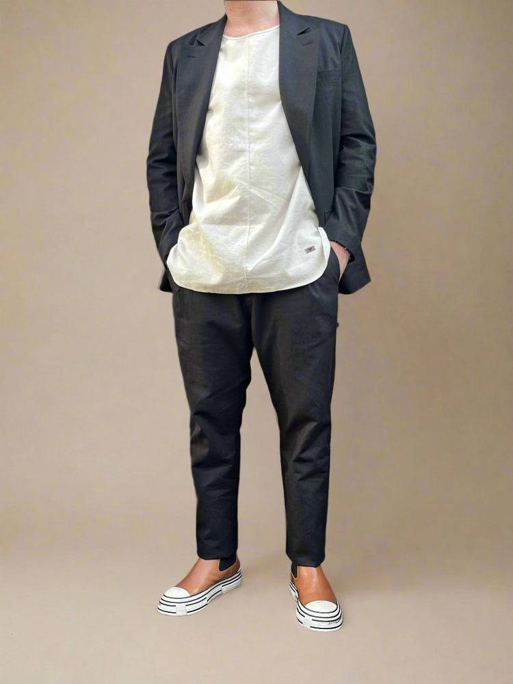 RB Spodnie Murphy Czarne Lniane SS25/2