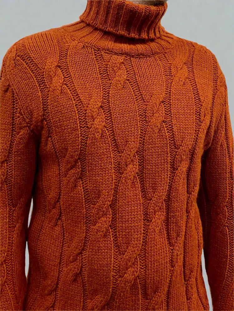 XM Sweter Pomarańczowy Z Golfem J10301 XAGON