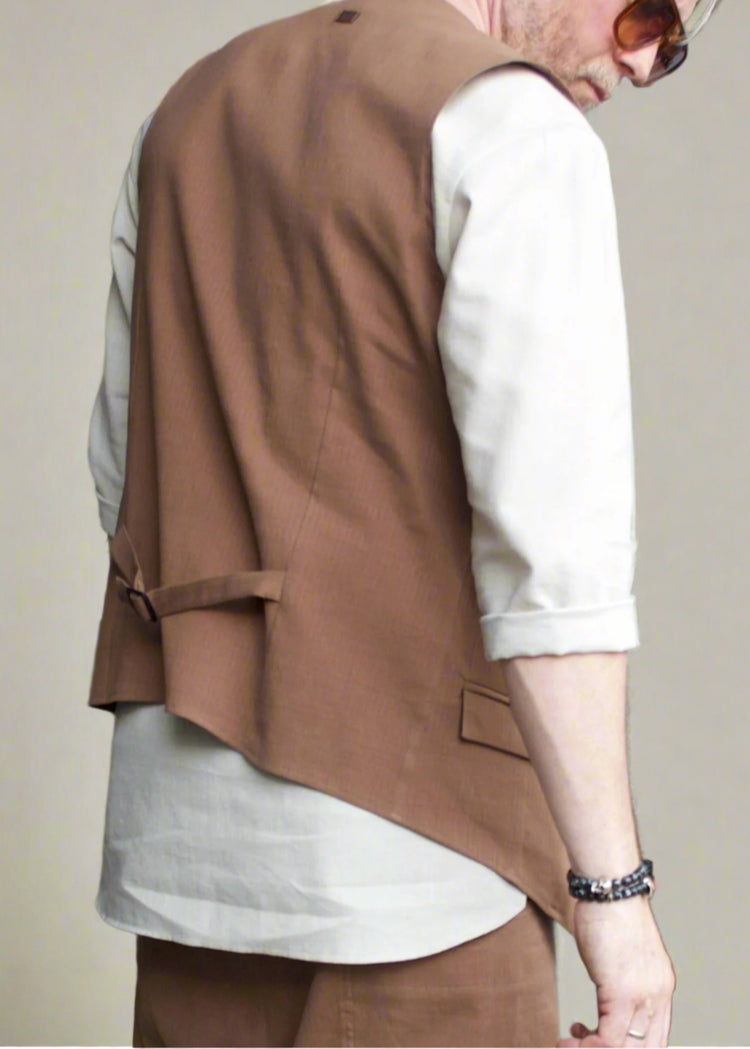 Kamizelka Voodoo Brązowa z Lnu SS25/61