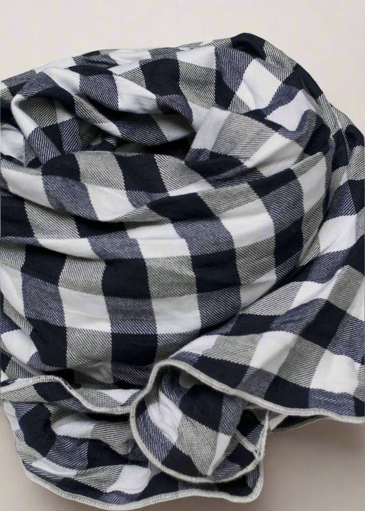 Scarf Cotton Biało-Granatowy REBEL