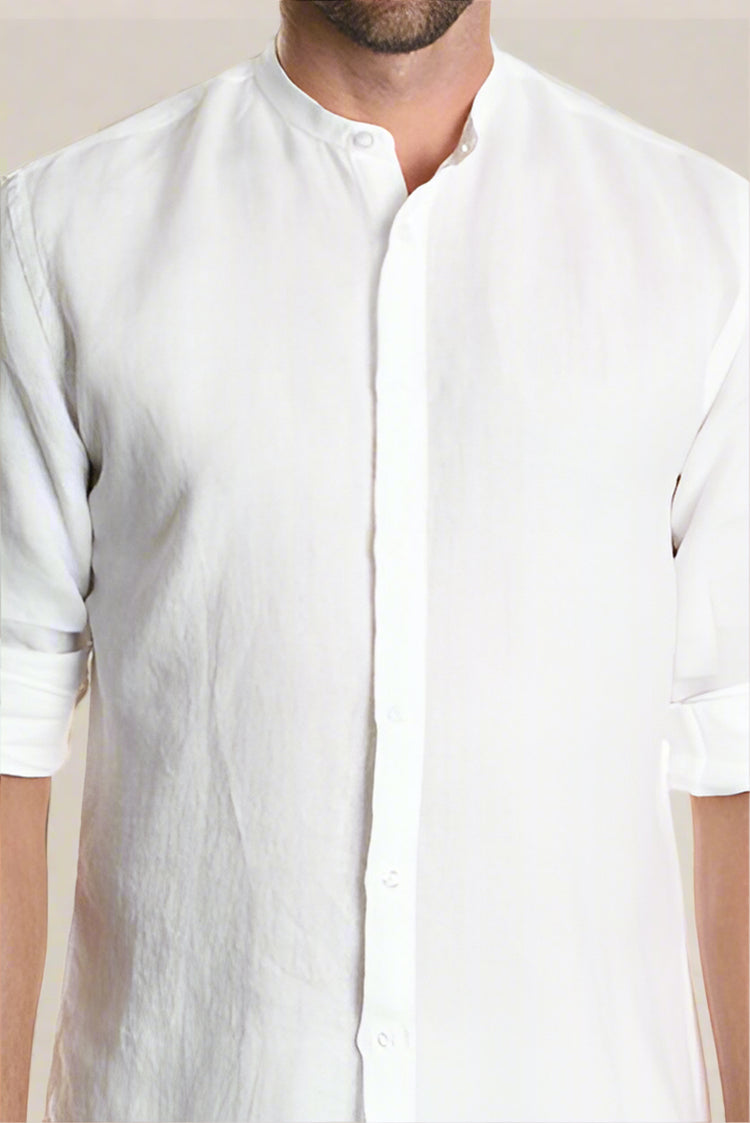 XM Koszula Lniana Biała Korean ART091