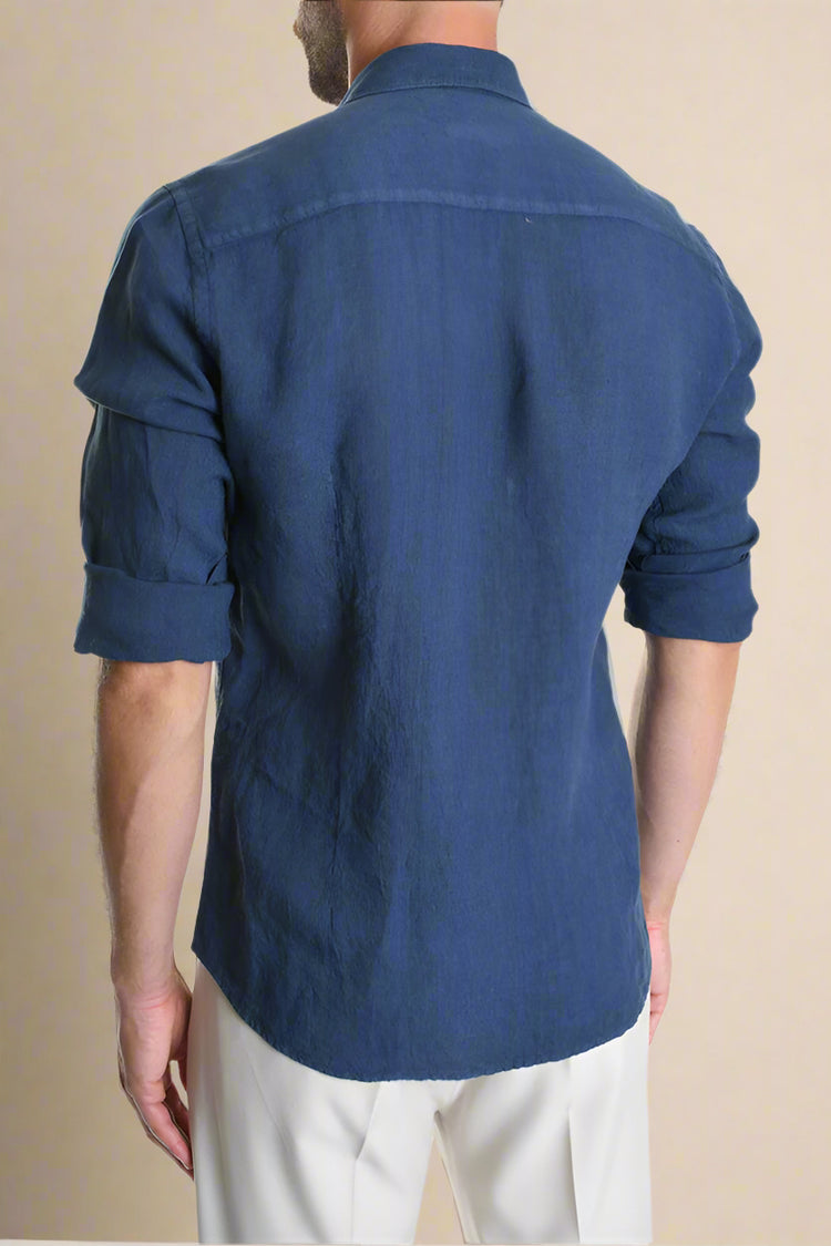 XM Koszula Lniana Granatowa ART090