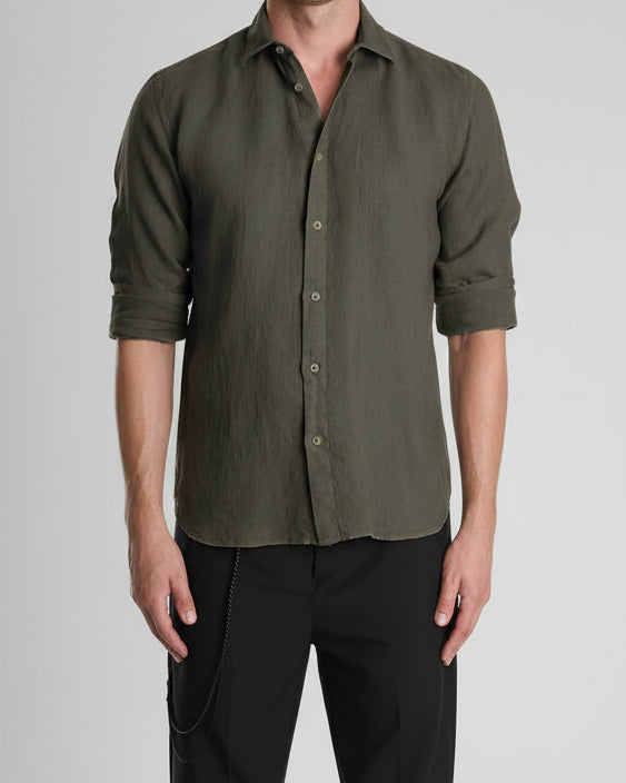 XM Koszula Lniana Khaki ART090