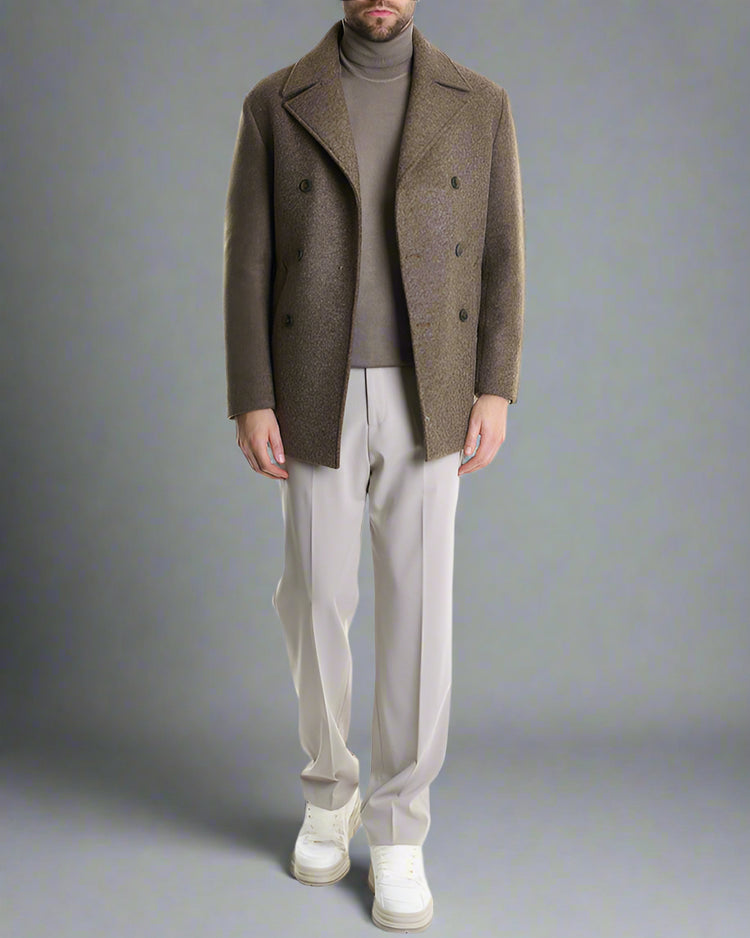 XM Płaszcz Beżowy Dwurzędowy PCPSTA