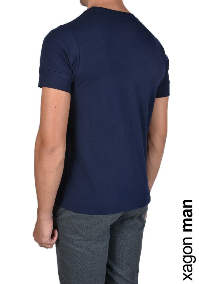 T-SHIRT NIEBIESKI BASIC MD1012 - reykjavikdistrict