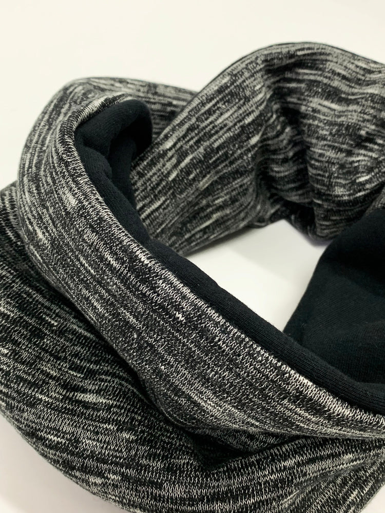 TUBA Z ŁĄCZONYCH MATERIAŁÓW CZARNO-MELANŻOWA - reykjavikdistrict