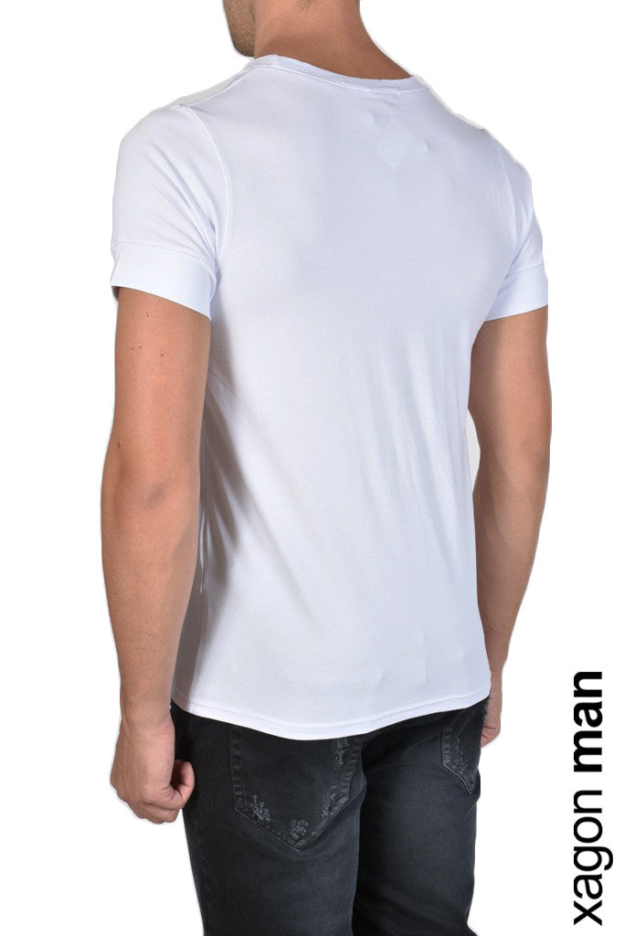 T-SHIRT BIAŁY XAGON MAN BASIC MD1012 - reykjavikdistrict
