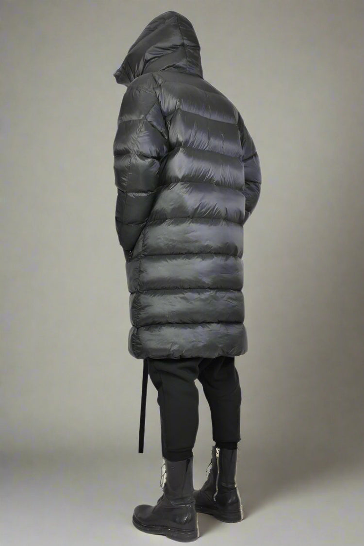 LA HAINE PŁASZCZ PUCHOWY WARNING CZARNY