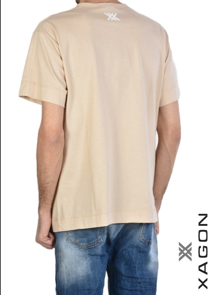 T-SHIRT XAGON MAN BEŻOWY 72LT