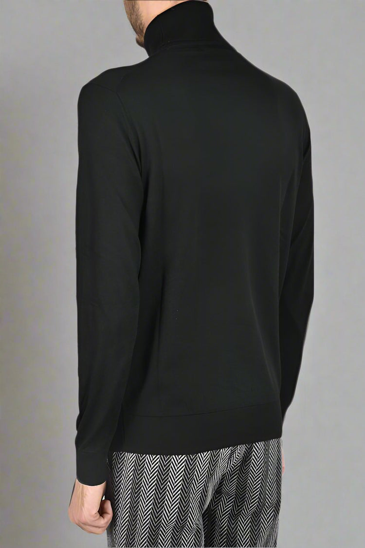 SWETER Z GOLFEM CZARNY ELV18