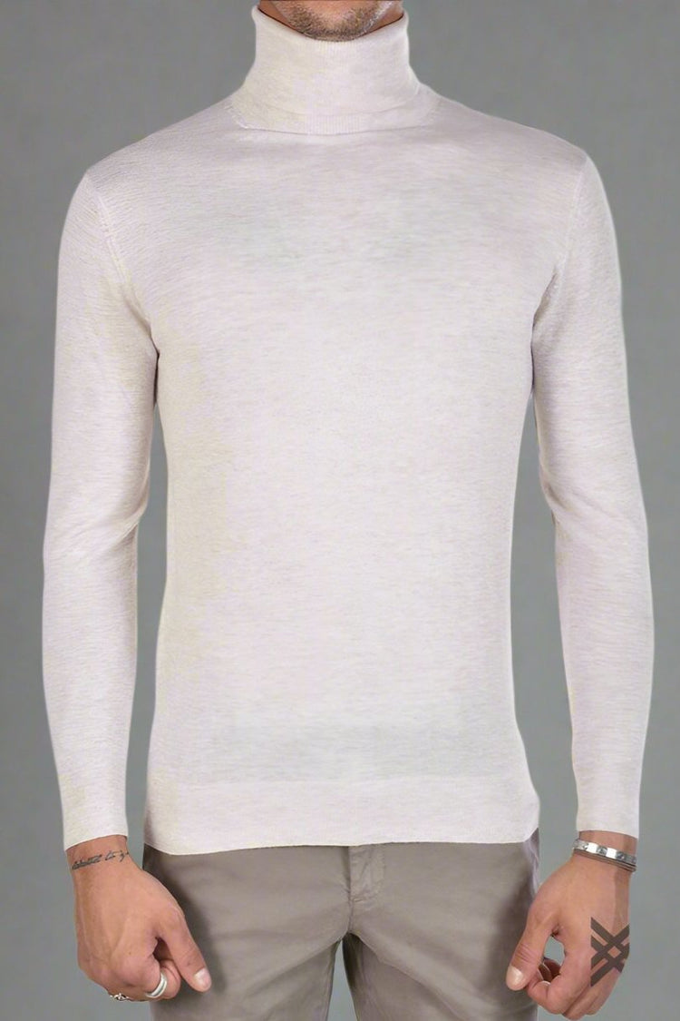 SWETER Z GOLFEM ÉCRU