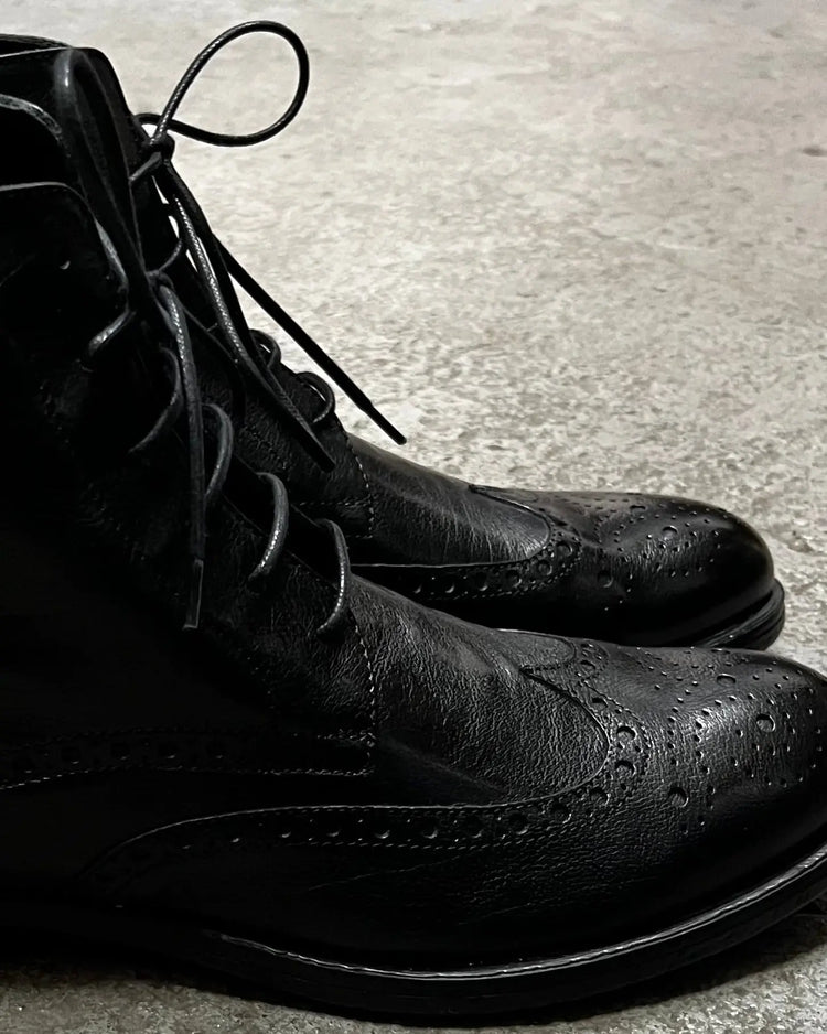HUNDRED Derby Ankle Boots Bufalo CZARNE M514-681-96 HUNDRED