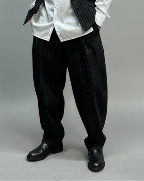 RB Spodnie Pompei Czarne w Prążek AW25/10