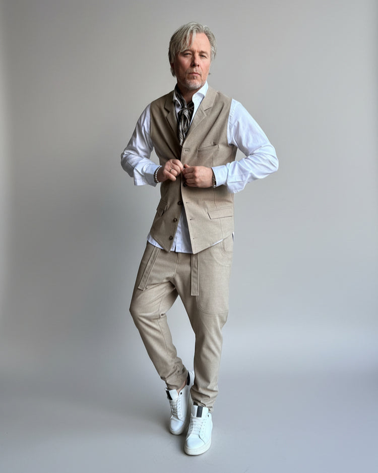 SPODNIE ROBBIE JASNE BEŻOWE SS25/46