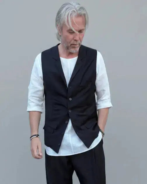 Kamizelka Voodoo Czarna z Lnu SS26/70 REBEL