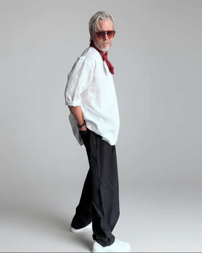 RB Kalhoty Pompei Černé s proužkem AW25/10