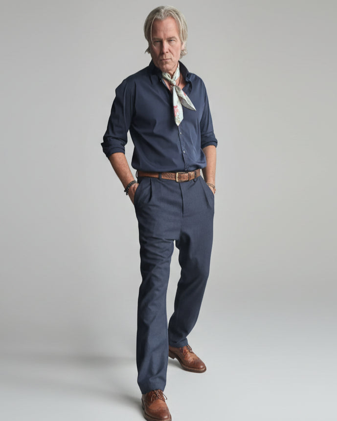 RD Cutaway Straight Navy Shirt SS26/17 REYKJAVIK