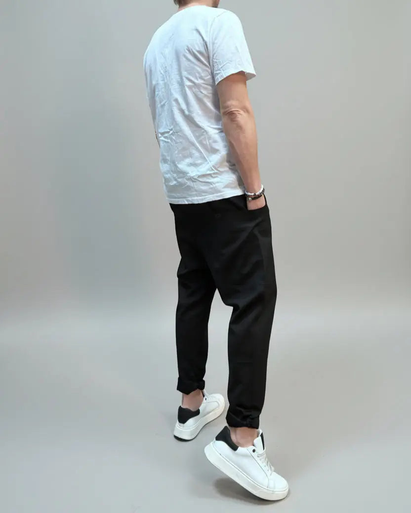 RB Spodnie Robbie Czarne Z Lnu Aosta SS25/52/55 REBEL