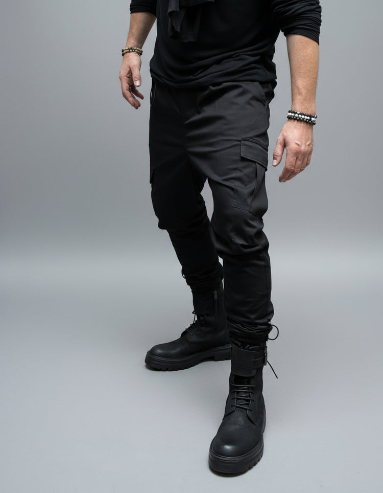 Rebel Spodnie Cargo Czarne AW24/1