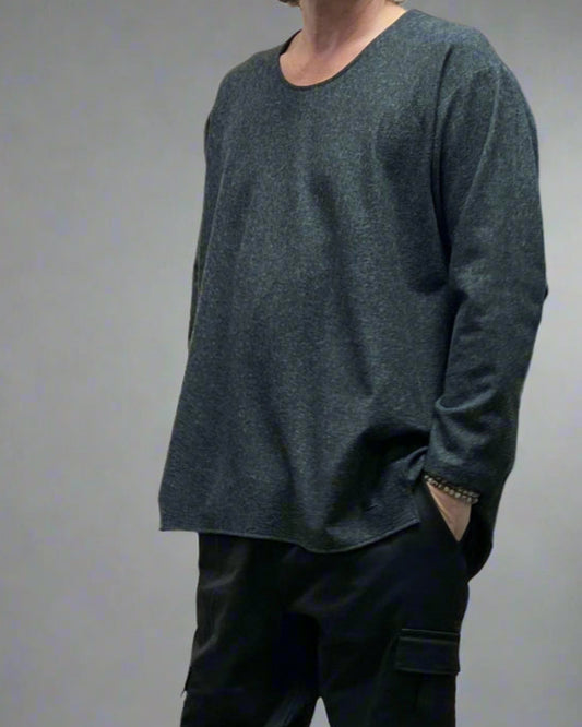 REBEL Sweter Szary Wełniany Overskull AW25/4