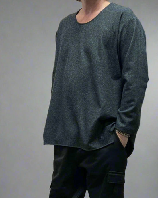 REBEL Sweter Szary Wełniany Overskull AW25/4 REYKJAVIK
