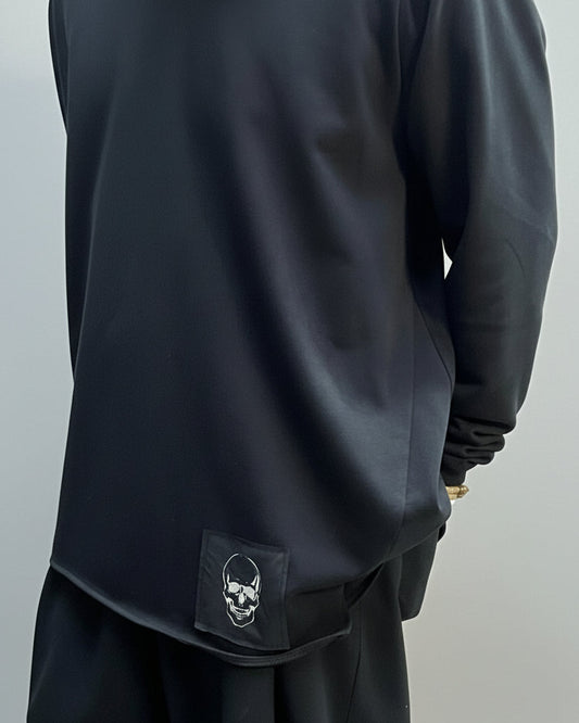 REBEL Sweter Czarny Overjump ze Ściągaczem AW25/6