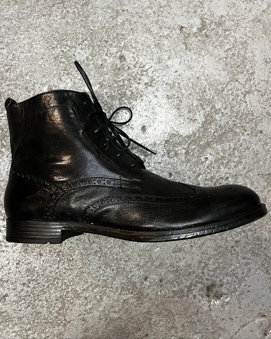 HUNDRED Derby Ankle Boots Bufalo CZARNE M514-681-96