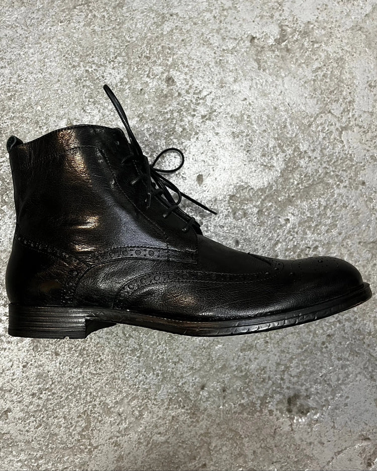 HUNDRED Derby Ankle Boots Bufalo CZARNE M514-681-96 HUNDRED