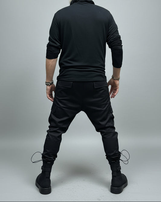 Rebel Spodnie Cargo Czarne AW24/1