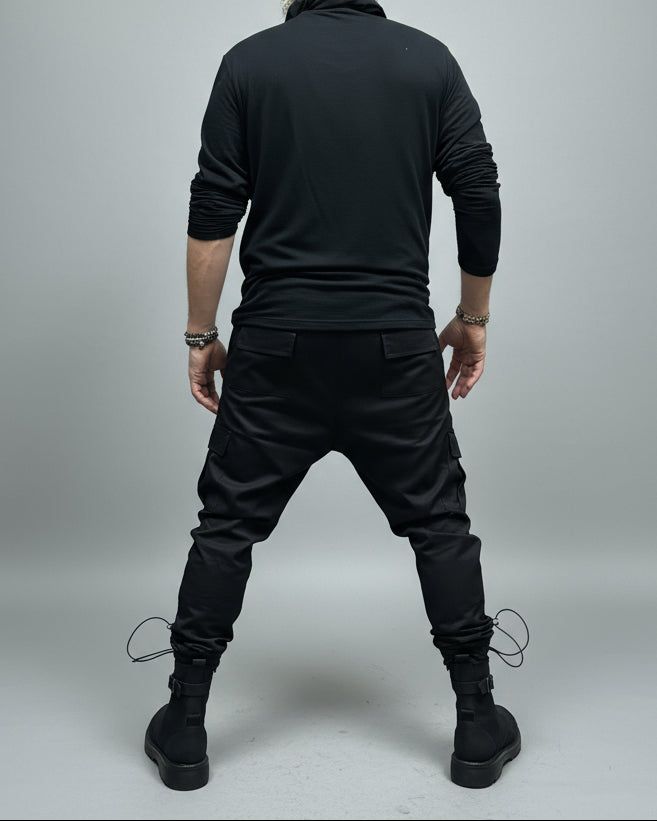 Rebel Spodnie Cargo Czarne AW24/1