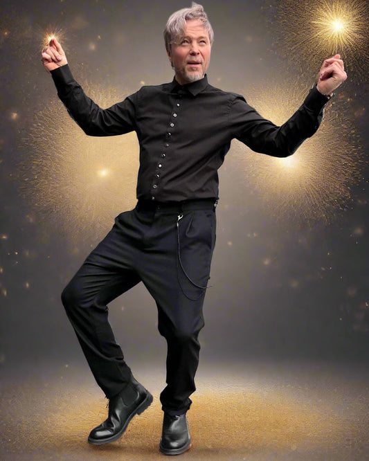 RD Koszula Metal Crab Czarna Z Metalowymi Guzikami SS24/1