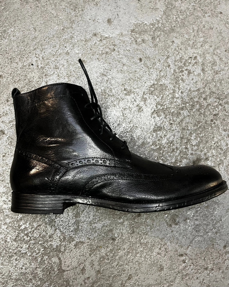 HUNDRED Derby Ankle Boots Bufalo CZARNE M514-681-96 HUNDRED