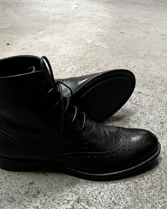 HUNDRED Derby Ankle Boots Bufalo CZARNE M514-681-96