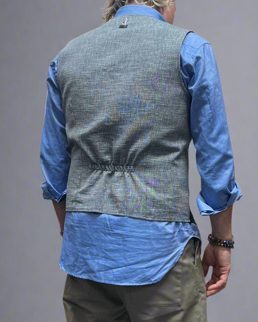 KAMIZELKA DEPP GRANATOWA W KRATĘ AW24/203