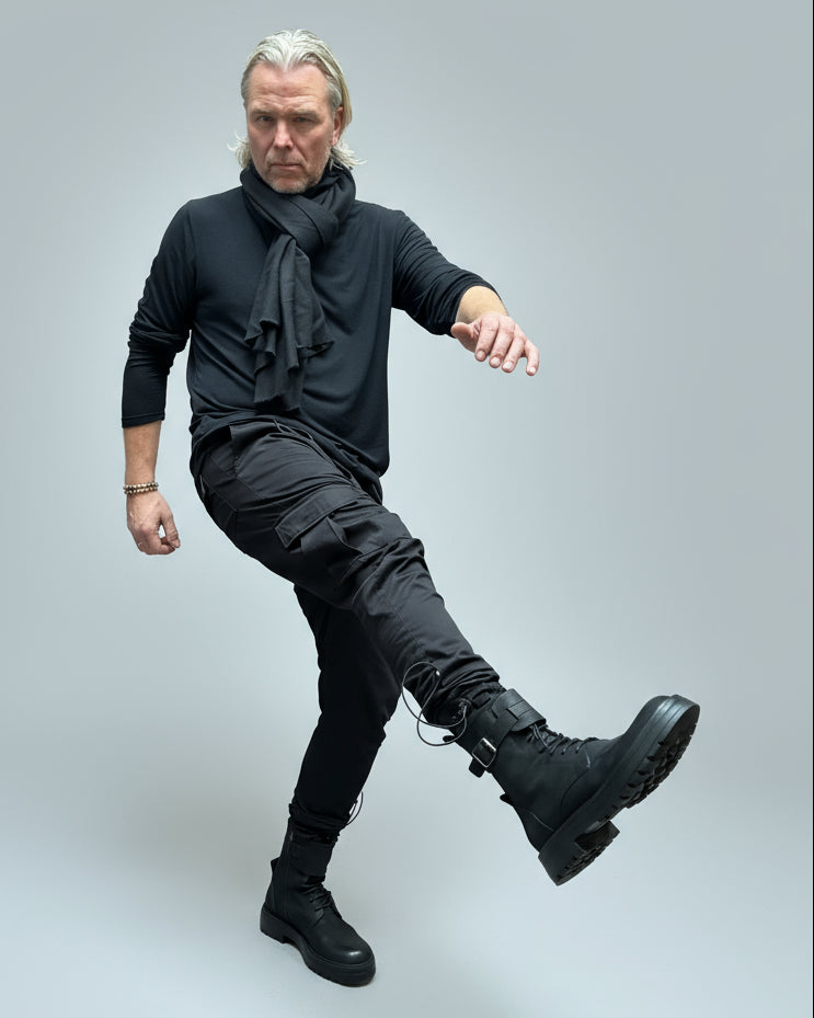 Rebel Spodnie Cargo Czarne AW24/1