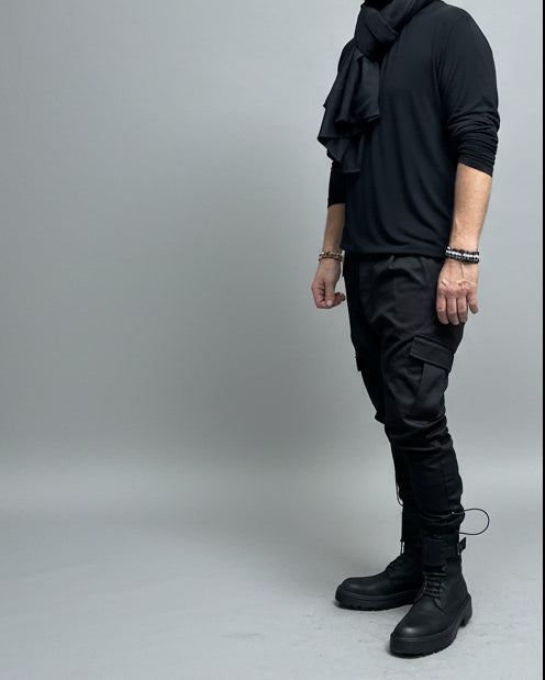 Rebel Spodnie Cargo Czarne AW24/1