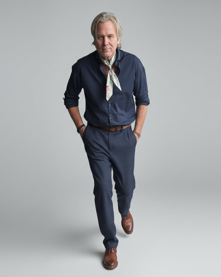 RD Cutaway Straight Navy Shirt SS26/17 REYKJAVIK