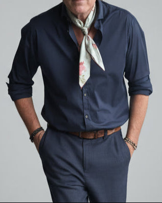 RD Cutaway Straight Navy Shirt SS26/17 REYKJAVIK