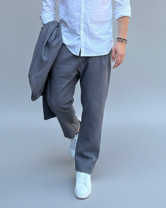 REBEL SPODNIE MURPHY SZARE z Lnu SS26/62