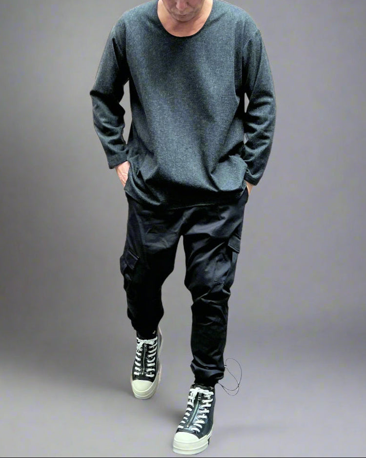 REBEL Sweter Szary Wełniany Overskull AW25/4 REYKJAVIK