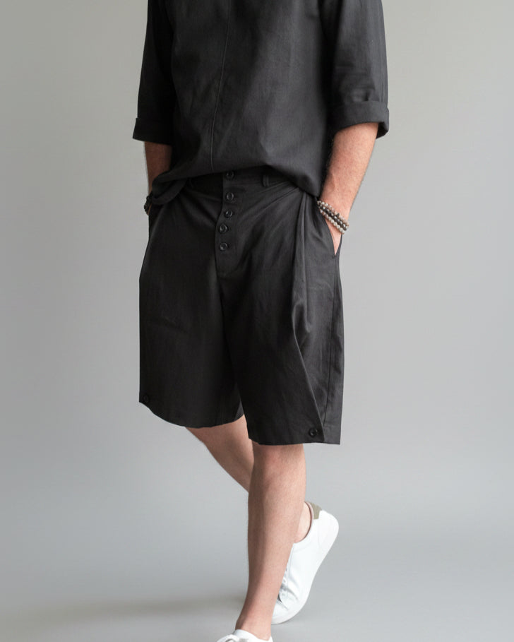RB Szorty POMPEII Czarne z Lnu SS26/3