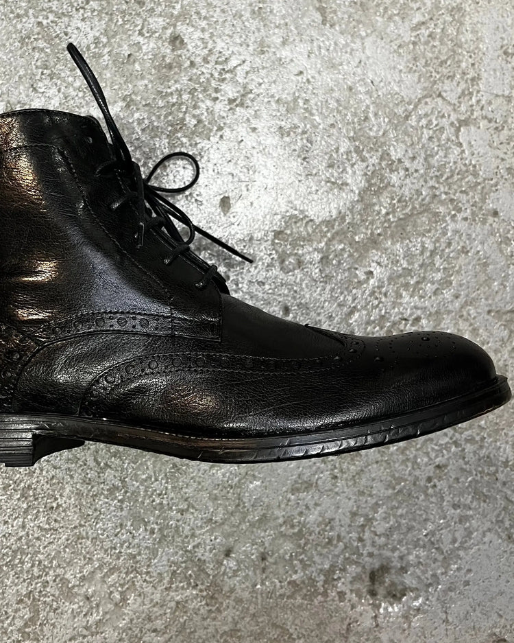 HUNDRED Derby Ankle Boots Bufalo CZARNE M514-681-96 HUNDRED