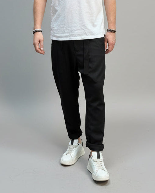 RB Spodnie Robbie Czarne Z Lnu Aosta SS25/52/55