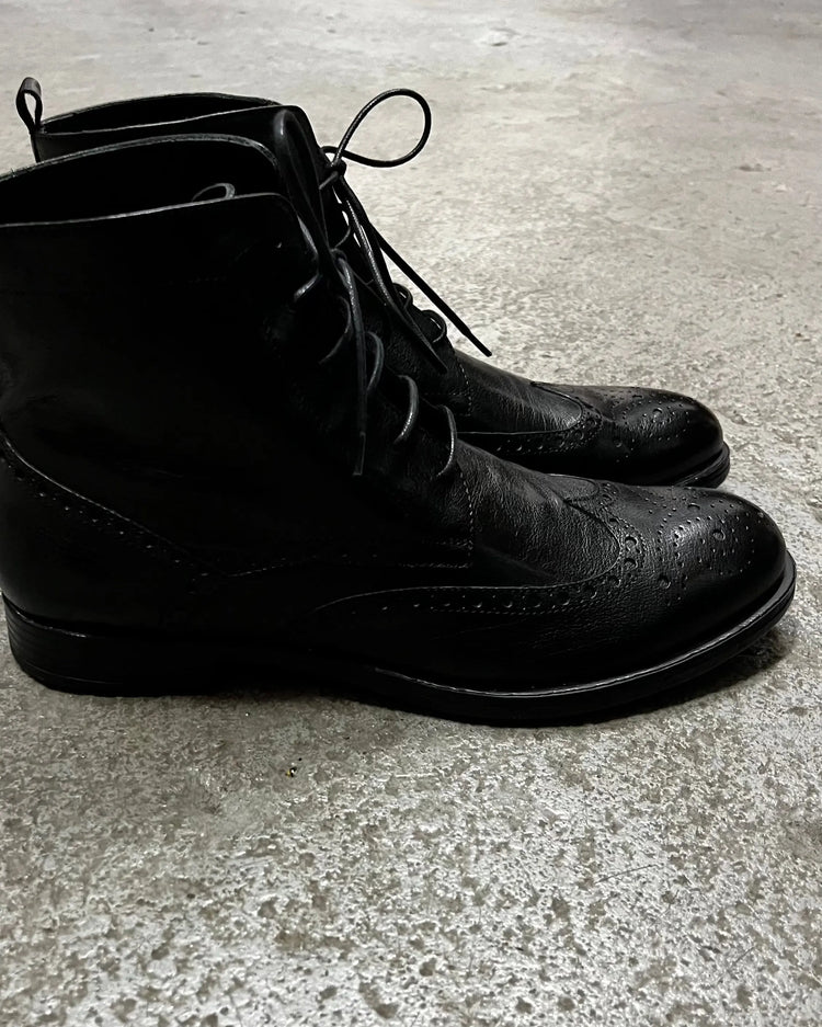 HUNDRED Derby Ankle Boots Bufalo CZARNE M514-681-96 HUNDRED
