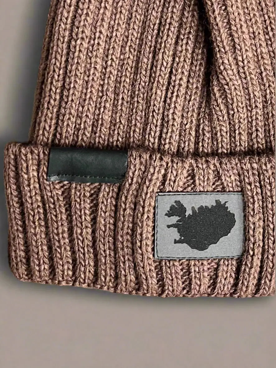 CZAPKA W PRĄŻKI BRĄZOWA REYKJAVIK