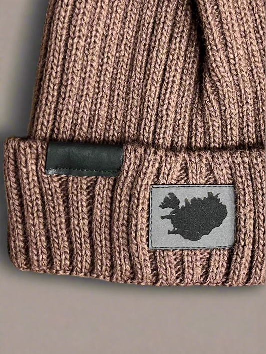 CZAPKA W PRĄŻKI BRĄZOWA