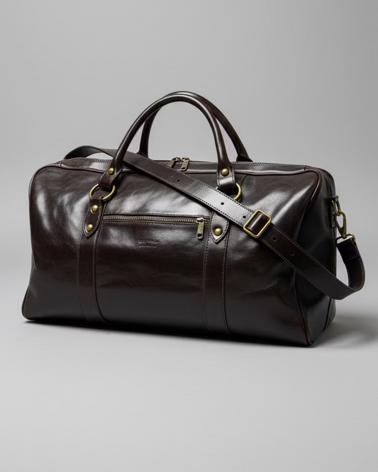 THE BAG Skórzana Torba Ciemnobrązowa
