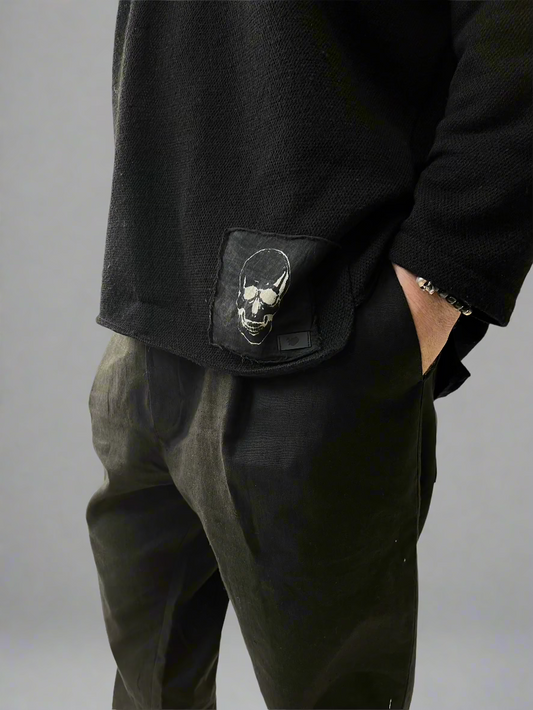 REBEL SWETER CZARNY OVERSKULL